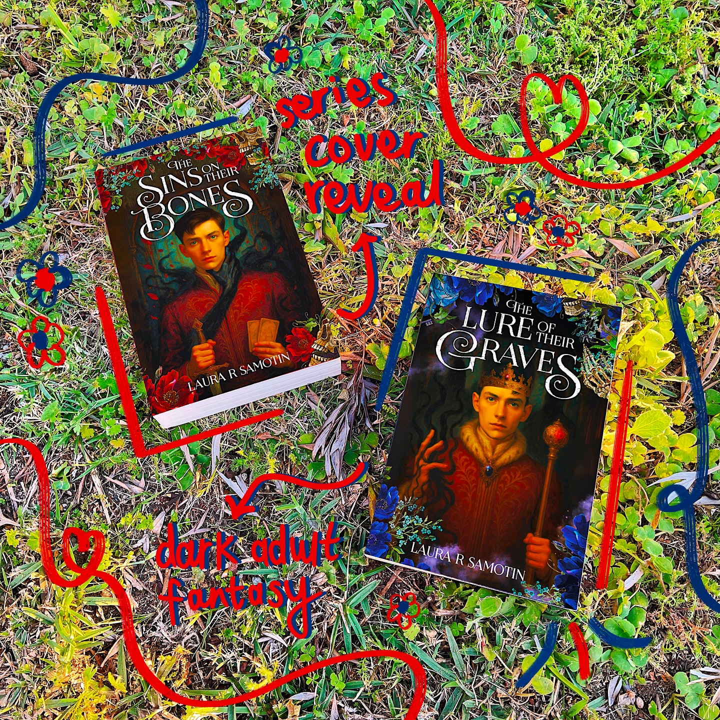 👑 hi hello friends! What series do you have on your TBR?

If I’m being honest, I’m still hyperventilating over these covers and that I get to do this reveal! I’m also only slightly biased because I had to read these for work and you are not ready for this series 😭

Anyways, let me attempt a synopsis: the Cursed Crown duology is set in a Jewish-inspired war torn fantasy world during a reimagining of 19th century Easter Europe. We follow a king in hiding, his ex-husband who’s seized the throne and a daring spymaster caught in between 🖤

‘THE SINS ON THEIR BONES’ and ‘THE LURE OF THEIR GRAVES’ by @laurarsamotin will be hitting local shelves in October! Big thanks to @miraripress for the eARC and you most certainly should be scared to read these bad boys ☠️

All the love and happy reading 📖
xo
Ruby

- - - -
#thesinsontheirbones #thelureoftheirgraves #cursedcrown #laurarsamotin #fantasybookseries #fantasybook #highfantasy #darkfantasybooks #queerromance #jewishfantasy #fantasyromancebooks #bookstagramza #reader #bookphotographer #vscobooks #bookphotography #bookish #prettybooks #igreads #igbooks #bibliophile #lovereading #bookster #plantbooks #outdoorbooks #igbookstagram