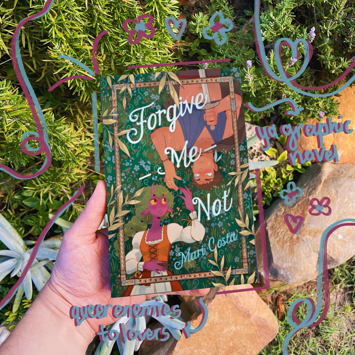 ⚔️ hi hello friends! What are your favourite graphic novels?

Hello, and a warm welcome to my tour stop that is like 2 days late, but Toppling Stacks is forgiving of my chaos, and I’m very grateful! I am absolutely THRILLED to talk about this little gem aka ‘FORGIVE-ME-NOT’ by @marinscos that you must all certainly read so let me tell you why this book was so delightful. Because actually what the heck!!! 😍

The world-building is rich, intriguing and beautifully drawn. The dialogue was lovely, and the romance hit all the good spots. I loved each of the characters’ backstories and learning about why they are the way they are. Did I mention the artwork was amazing? Just needed to say it again for emphasis 🤤 

Overall, this was a fabulous YA sapphic romantasy graphic novel that you absolutely need to pick up on your next trip to the bookstore. You can yell at me if you have regrets, but I bet money there won’t be any as this book is a feast for the eyes and the soul 🌈 

A big thanks to @01firstsecond for the eARC via Netgalley and to @topplingstackstours for having me on the tour! I’ve posted a full spoiler-free review ON THE BLOG ~ link in bio 🌾

All the love and happy reading 📖
xo
Ruby

- - - -
#ForgiveMeNot #maricosta #graphicnovel #romantasy #queerbookstagram